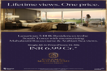 Book Luxurious 3 BHK Residences at Rs. 6.99 Cr. at Piramal Mahalaxmi in Mumbai