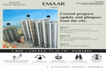 Current progress update and glimpses from the site at Emaar Palm Heights, Gurgaon