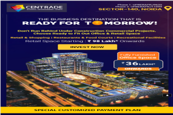 Fully furnished office space Rs 36 Lac onwards at Krasa Centrade Business Park, Noida