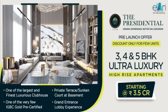 Pre launch offer discount only for few units at Elan The Presidential in Dwarka Expressway, Gurgaon