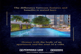 Reside in homes with the body of an apartment and the soul of a villa at Peninsula Heights in Bangalore
