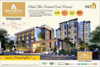 Book 3 BHK apartment Rs 1.2 Cr at Aditya Athena, Hyderabad