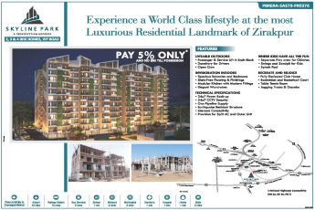 Pay only 5% & no EMI till possession at Skyline Park in Zirakpur, Chandigarh