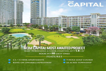 M3M Capital most awaited project semi- furnished 2/3 bhk starting Rs 1.6 Cr in Gurgaon