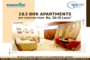 Book 2 & 3 BHK apartments BSP starting from Rs. 30.15 Lac at Excella Kutumb in Gomti Nagar, Lucknow