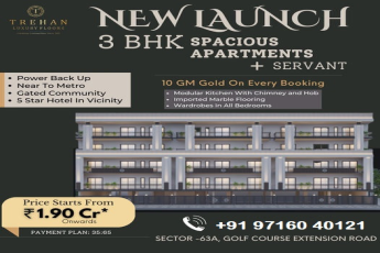 Trehan Luxury Floors Launches 3 BHK Spacious Apartments with Servant Quarters in Sector 63A, Golf Course Extension Road