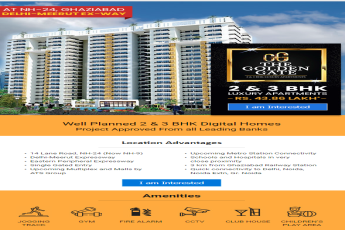 Book 2 & 3 BHK luxury apartments Rs 43.86 Lac onwards at The Golden Gate, Ghaziabad