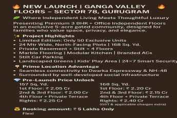 Explore Luxurious Independent Living at Ganga Valley Floors, Gurugram