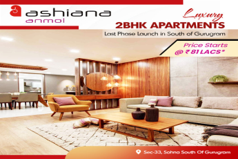 Luxury 2 BHK apartments price starts Rs 81 Lac at Ashiana Anmol in South Gurgaon, Sector 33, Sohna