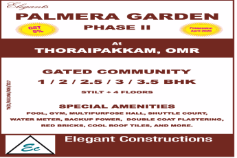 Elegant Palmera Garden Phase 2 offers 5% GST in Chennai