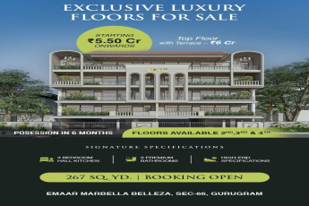 Exclusive Luxury Floors for Sale - Starting ₹5.50 Cr || Possession in 6 Months at Emaar Marbella Belleza || Book Your Luxury Floor Now in Gurugram