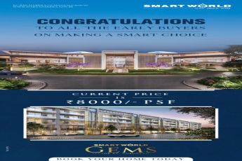 Current price Rs 8000  per sqft at M3M Smart World Gems  in Sec 89, Gurgaon