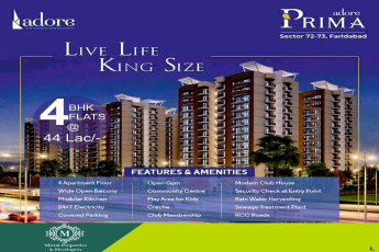Live life king size 4 BHK Rs 44 Lac at Adore Prima, Sector 72, Faridabad