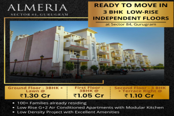 Ready to move in 3 BHK low-rise independent floors at SS Almeria in Sector 84, Gurgaon