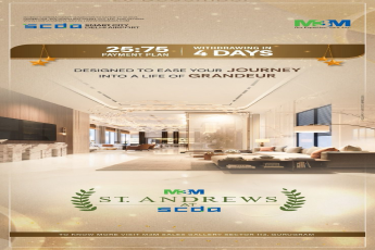 M3M St. Andrews at SCDA - Exclusive 25:75 Payment Plan, Ending Soon