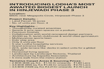 Explore Lodha's Newest Launch in Hinjewadi Phase 3 – Prices Starting at ₹1.10 Cr