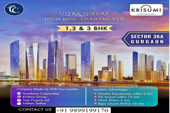 Krisumi Ultra Luxury High Rise Apartments in Gurgaon: Experience Unparalleled Living