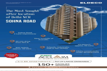 Phase 2 booking open at Eldeco Acclaim in Sector 2 Sohna, Gurgaon