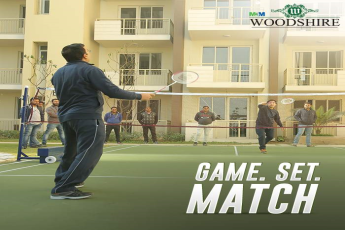 Gear up for a game of Badminton at the well-equipped court in M3M Woodshire in Gurgaon