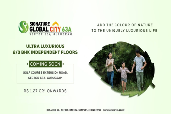 Booking Open Signature Global City Floors Price Starts Rs 1.27 Cr in Sector 63 A Gurgaon.