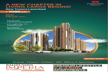 New tower Launched  Rs 7099 per sqft at Rajapushpa Imperia, Hyderabad