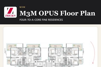 M3M OPUS Floor Plan: Four-to-a-Core Fine Residences