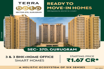 Ready to move in 3 BHK & 3 BHK + office start Rs 1.67 Cr at BPTP Terra, Sector 37D, Gurgaon