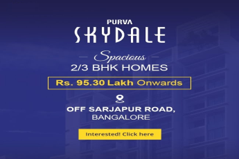 Spacious 2 &3 BHK homes Rs. 95.30 Lakh at Purva Skydale in Bangalore