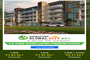 Book 2 & 3 BHK Luxury independent floors from Rs. 1.61 Cr.* Onwards at Signature Global City 63A, Gurgaon