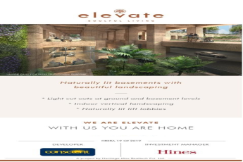 Naturally lit basements with beautiful landscaping at Conscient Hines Elevate in Gurgaon