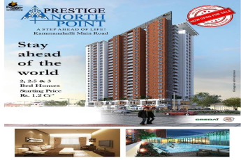 Book 2, 2.5 & 3 bed homes starting Rs. 1.2 Cr at Prestige North Point, Bangalore