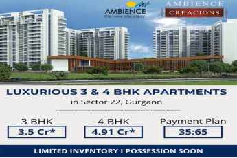 Limited inventory, possession soon at Ambience Creacions, Gurgaon