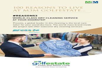 In M3M Golf Estate get extensive dry cleaning services at your doorstep with Pressto