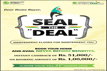 Instant cashback discount of Rs 51,000 at Signature Global Park 4 & 5, Gurgaon