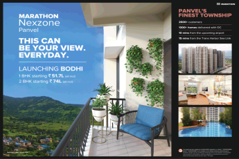 Launching Bodhi 1 and 2 BHK starting Rs 51.7 Lac  (all incl) at Marathon Nexzone, Navi Mumbai