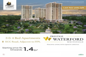 Last few units left at Prestige Waterford, Bangalore