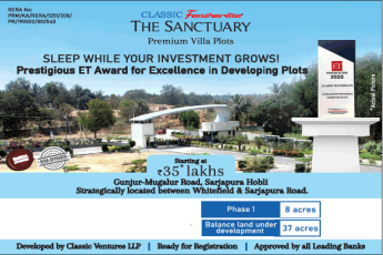 Premium Villa plots starting with Rs 35 lakhs at Classic The Sanctuary in Bangalore