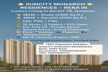 Luxury Awaits at Suncity Monarch Residences, Sector-78, Gurgaon