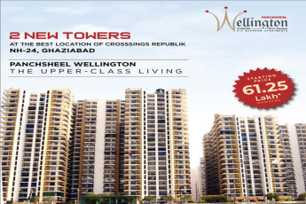 Book 2 and 3 BHK Apartments Rs 61.25 Lac at Panchsheel Wellington in Crossings Republik, Ghaziabad