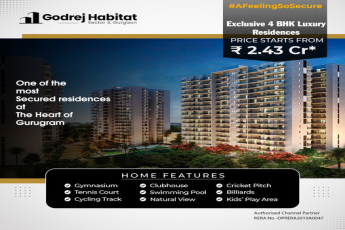 Exclusive 4 BHK luxury residences Rs 2.43 Cr. at Godrej Habitat in Gurgaon