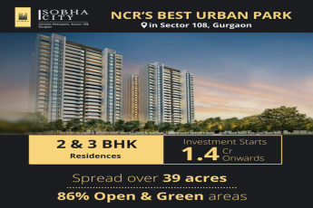 NCR’s best Urban Park 2 & 3 BHK residences starts Rs 1.4 Cr at Sobha City in Sector 108, Gurgaon