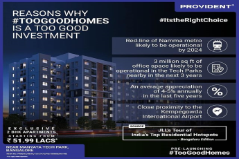 Reasons why Provident Too Good Homes is a too good investment in Bangalore