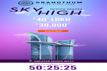 Easy payment plan of 50:25:25 at Bhutani Grandthum, Greater Noida