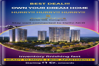 Ready to move 2 BHK apartments Rs 1 Cr onwards at Paras Dews, Sector 106, Gurgaon