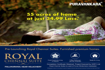 Pre-launching Puravankara Royal Chennai Suites furnished premium homes Rs 34.99 lac in Chennai