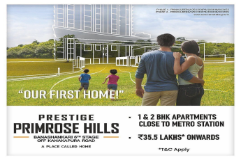 Book  1 & 2 BHK apartment Rs 35.5 Lac onward at Prestige Primrose Hills in Bangalore