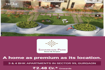 Book 3 and 4 BHK apartments starting price Rs 2.48 Cr. at Vatika Sovereign Park, Gurgaon