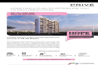 Pay 10% now and rest on delivery at Godrej Prive in Mumbai