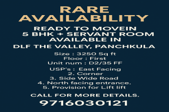 Secure Your Dream Home in DLF The Valley || 5 BHK with Servant Room Available Now || Rare 5 BHK Opportunity in Panchkula