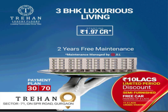 Trehan Luxury Floors: Opulent 3 BHK Homes in Sector-71, SPR Road, Gurugram